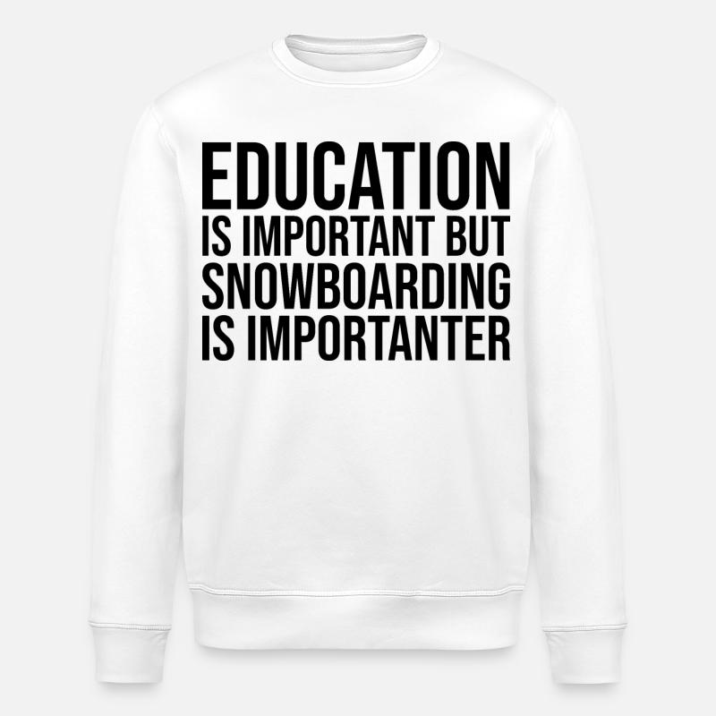 Planche à neige - Sweat bio ROLLER Stanley/Stella Unisexe - blanc