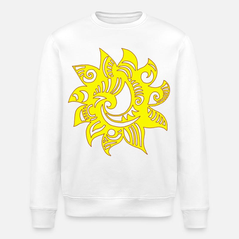 Seltsame gelbe Sonne - Stanley/Stella Unisex Bio-Sweatshirt ROLLER - Weiß