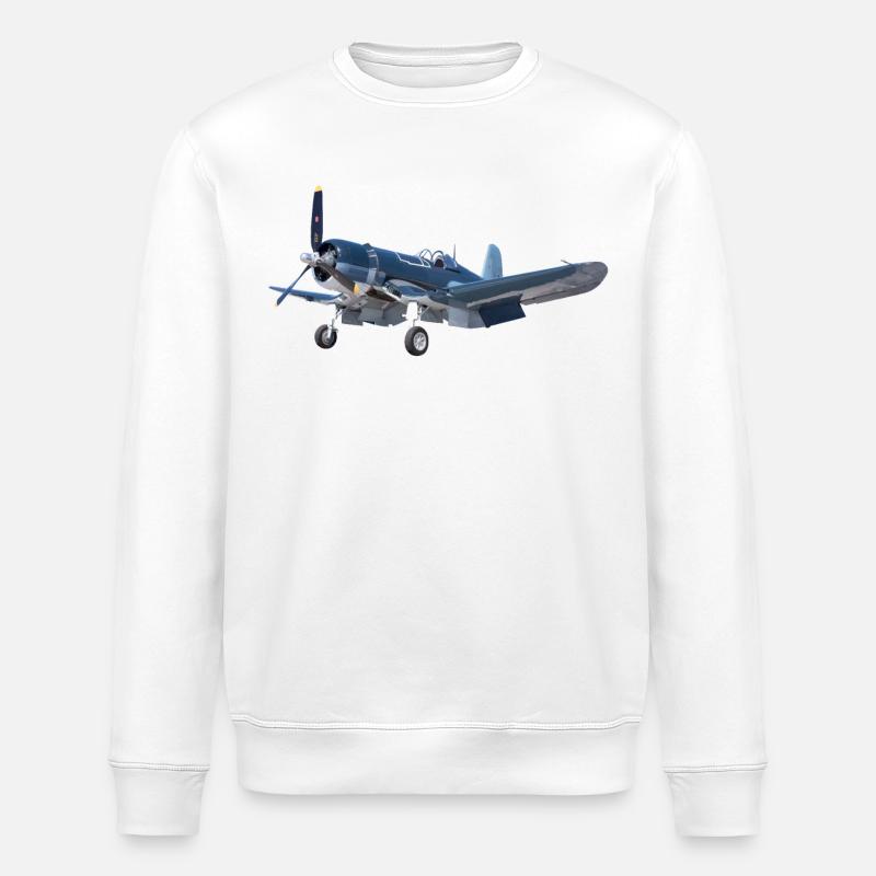 F4U Corsair - Sweat bio ROLLER Stanley/Stella Unisexe - blanc