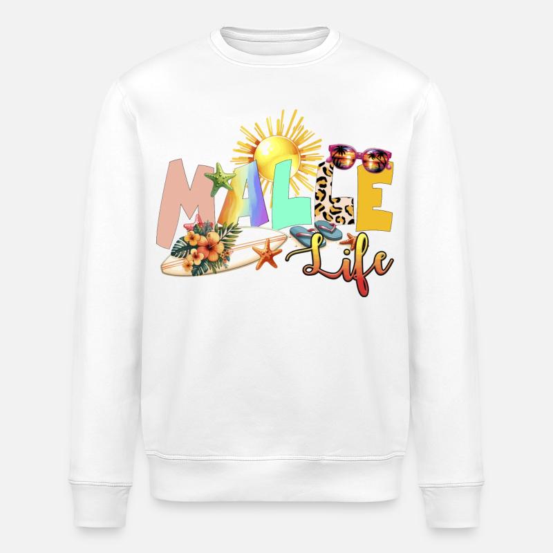 Strand Leben Sommer Vibe - Stanley/Stella Unisex Bio-Sweatshirt ROLLER - Weiß