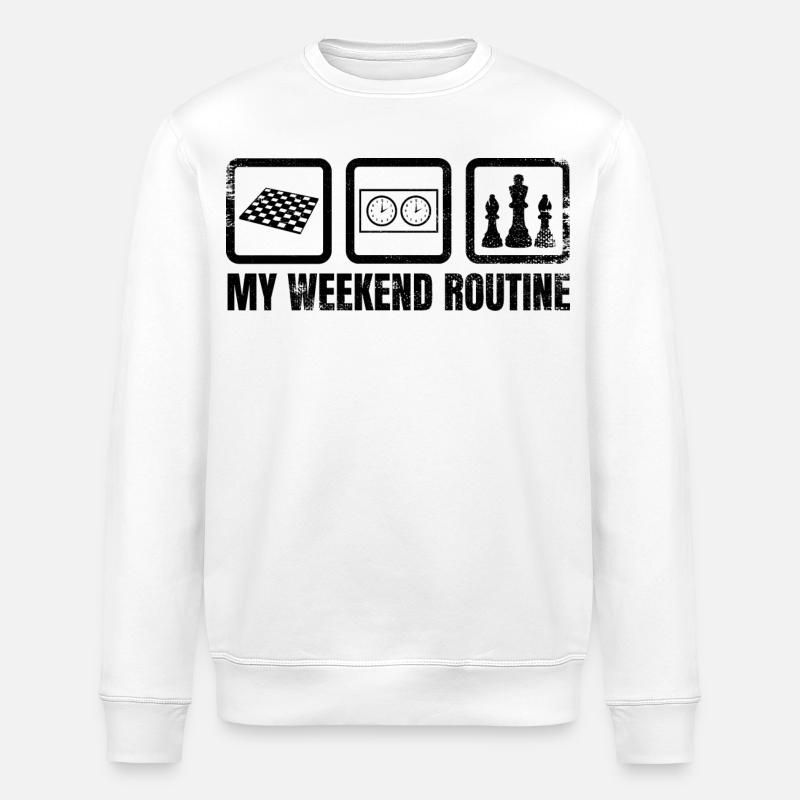 My Weekend Routine - Stanley/Stella ROLLER Unisex Organic Sweatshirt - white
