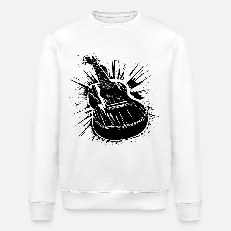 Ukulele Drawing - Stanley/Stella ROLLER Unisex Organic Sweatshirt - white