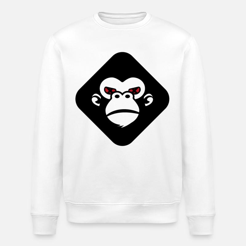 Logo du gorille - Sweat bio ROLLER Stanley/Stella Unisexe - blanc
