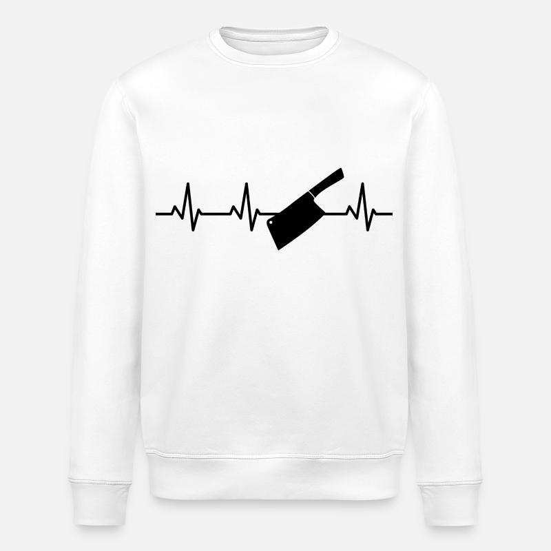 Hackmesser Herzlinie - Stanley/Stella Unisex Bio-Sweatshirt ROLLER - Weiß
