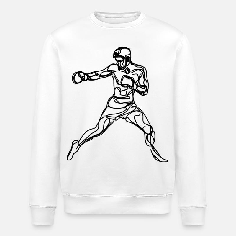 Dessin de boxe - Sweat bio ROLLER Stanley/Stella Unisexe - blanc