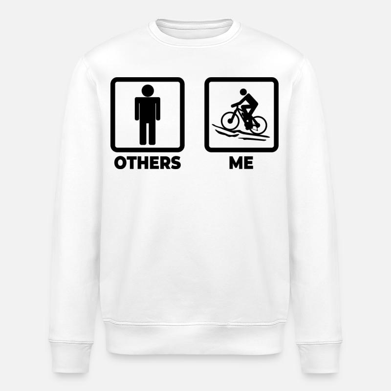 Lustiger Mountainbiker - Stanley/Stella Unisex Bio-Sweatshirt ROLLER - Weiß