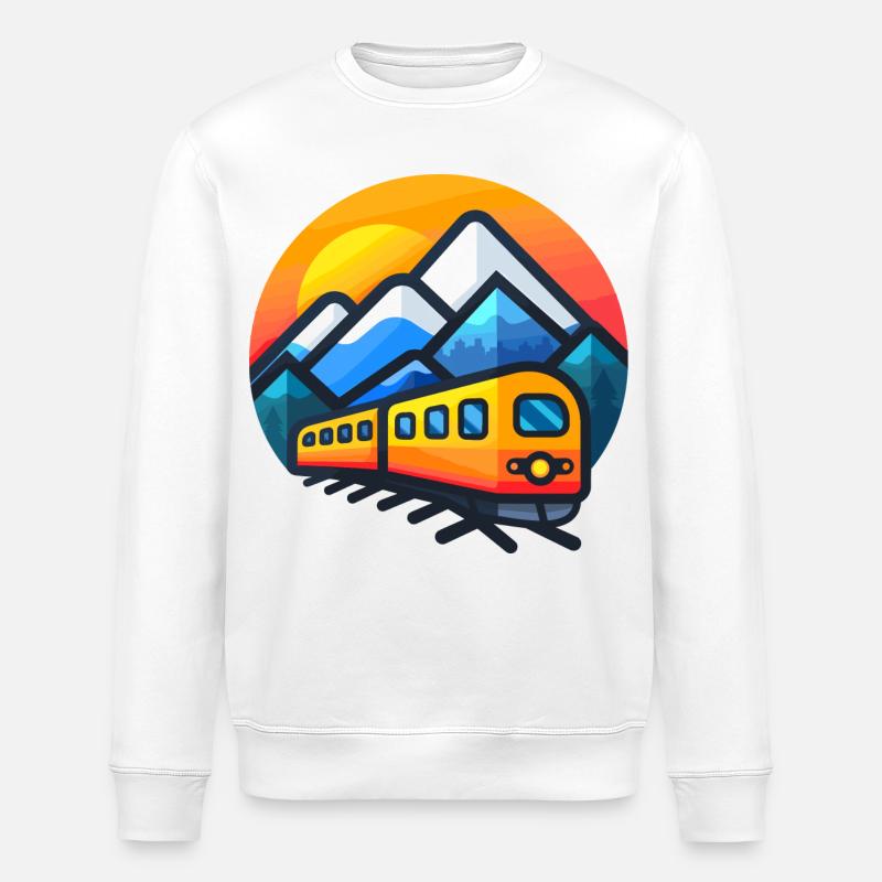 Zug Cartoon Stil - Stanley/Stella Unisex Bio-Sweatshirt ROLLER - Weiß