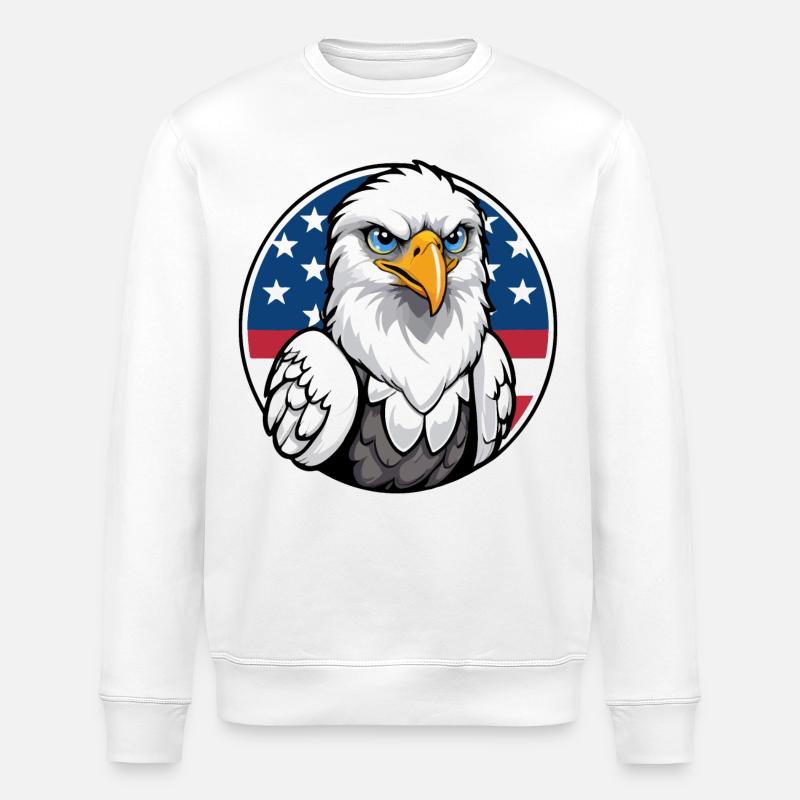 États-Unis et USA Eagle - Sweat bio ROLLER Stanley/Stella Unisexe - blanc
