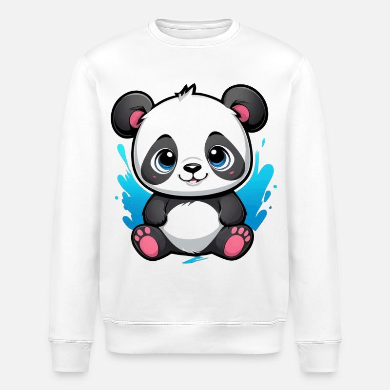 Panda Bear - Stanley/Stella ROLLER Unisex Organic Sweatshirt - white