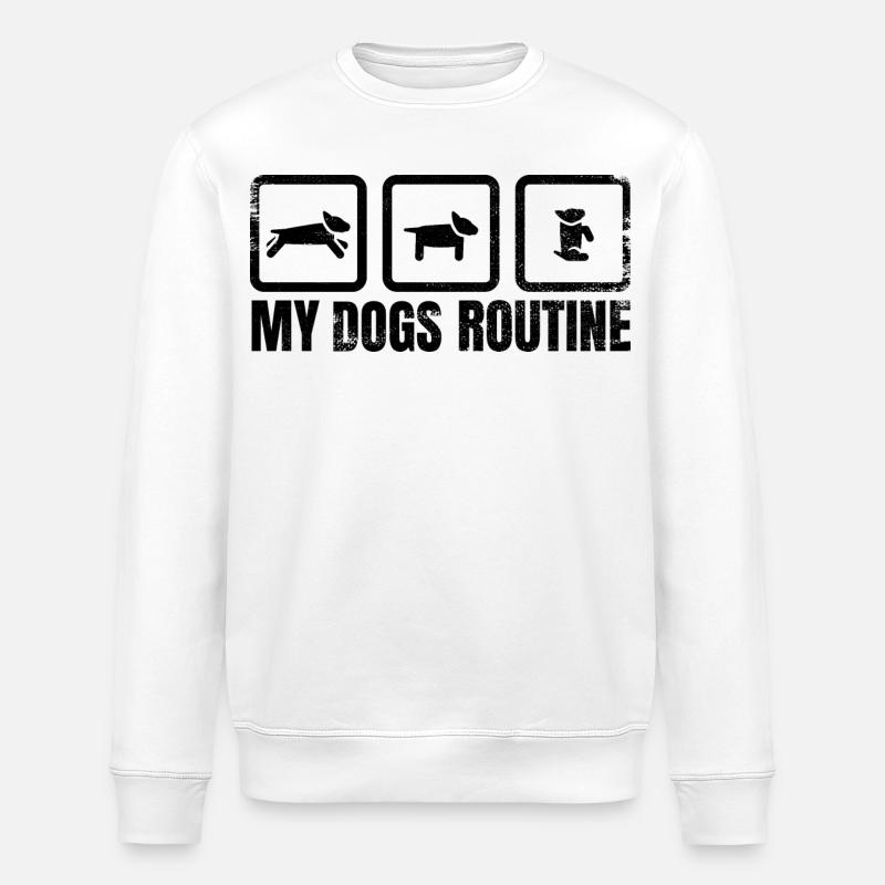 Dog Routine - Stanley/Stella ROLLER Unisex Organic Sweatshirt - white