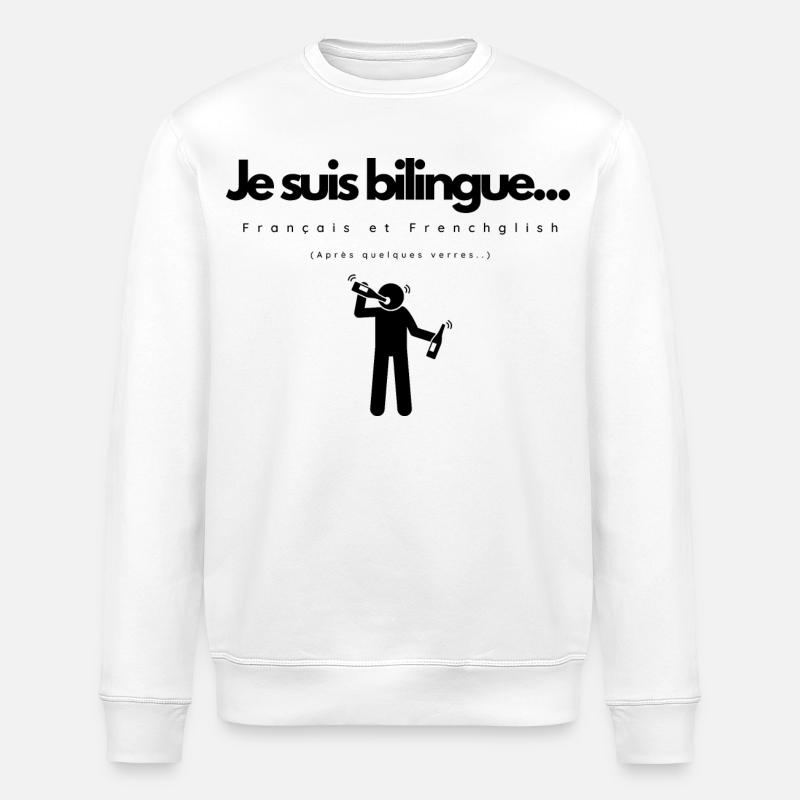 Je suis Bilingue - Sweat bio ROLLER Stanley/Stella Unisexe - blanc