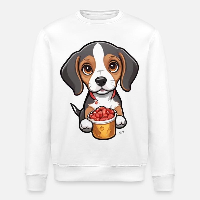 Petit chiot beagle - Sweat bio ROLLER Stanley/Stella Unisexe - blanc