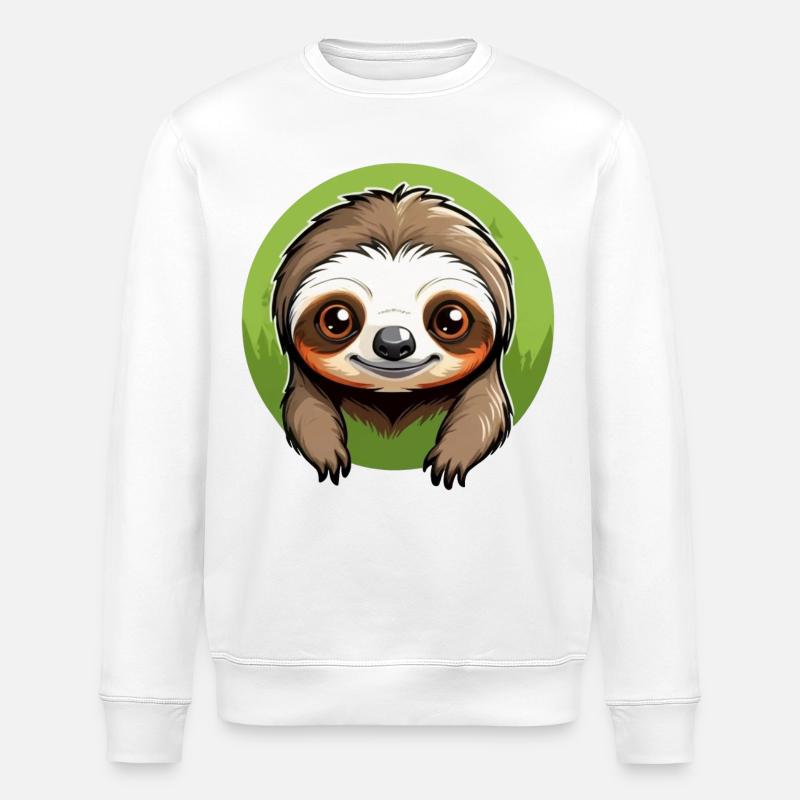 Lazy Tree Sloth - Stanley/Stella ROLLER Unisex Organic Sweatshirt - white