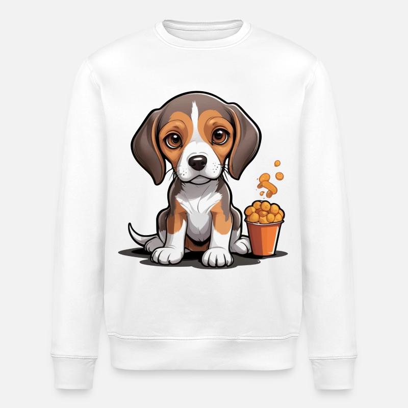 L’heure de la collation Beagle - Sweat bio ROLLER Stanley/Stella Unisexe - blanc