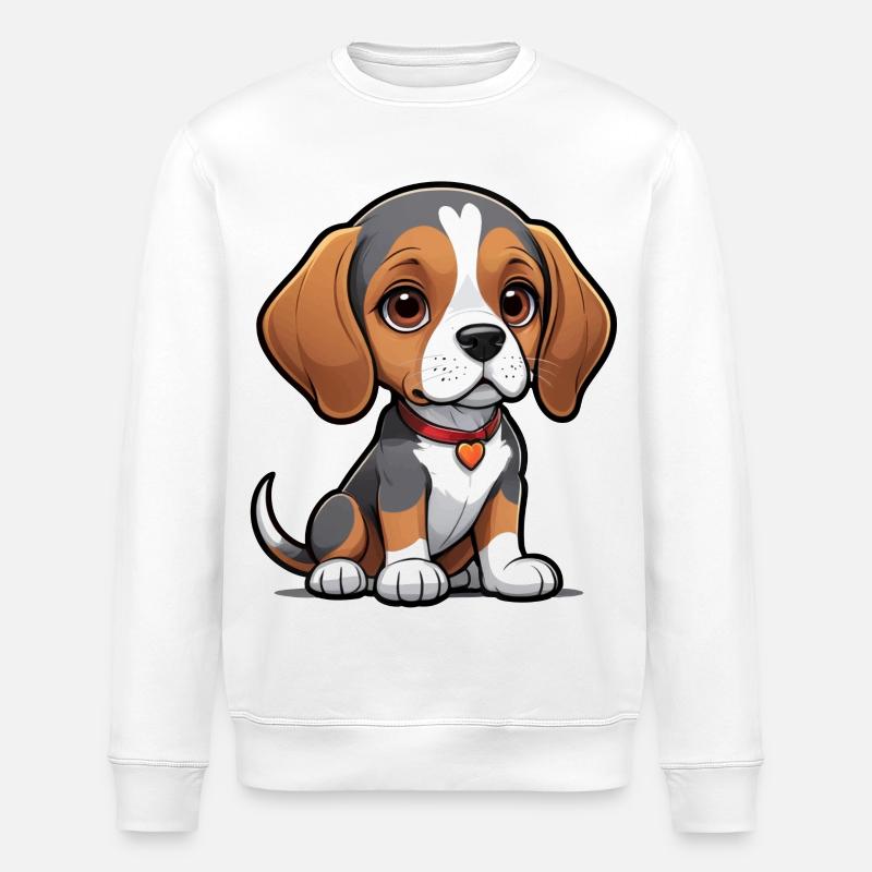 Chiot d’amour Beagle - Sweat bio ROLLER Stanley/Stella Unisexe - blanc