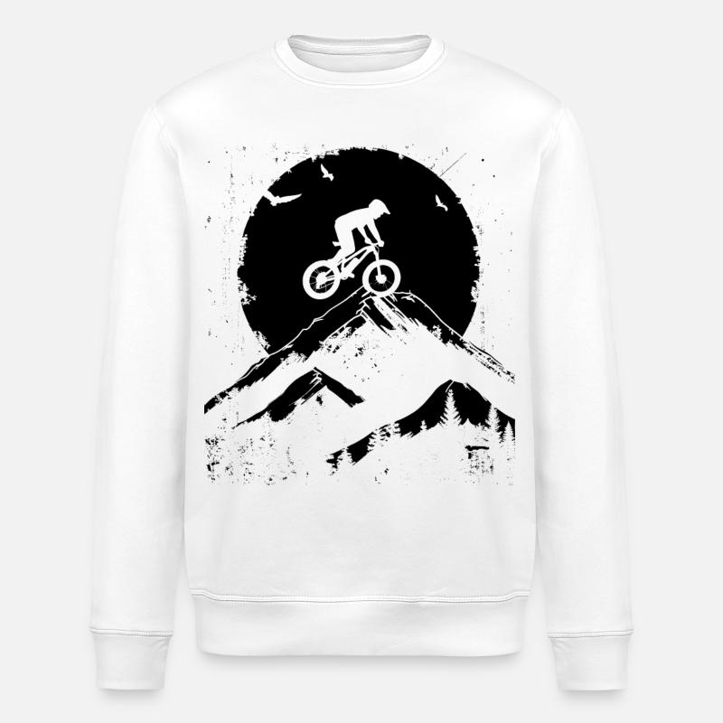 Mountainbiking Radfahrer - Stanley/Stella Unisex Bio-Sweatshirt ROLLER - Weiß