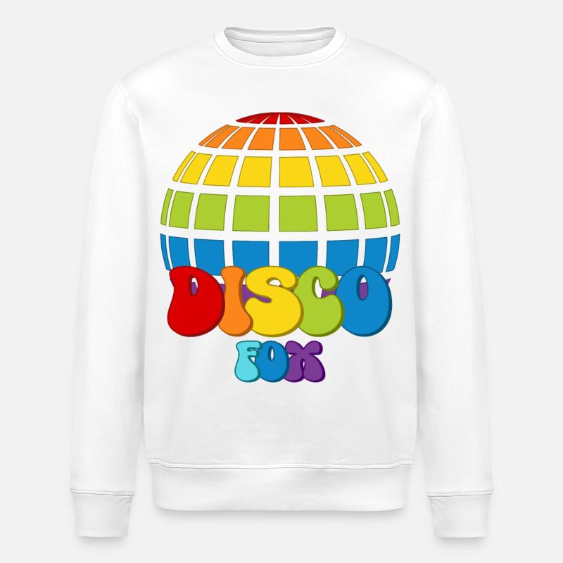 Disco Fox Discokugel Groovy Discothek Discofox - Stanley/Stella Unisex Bio-Sweatshirt ROLLER - Weiß