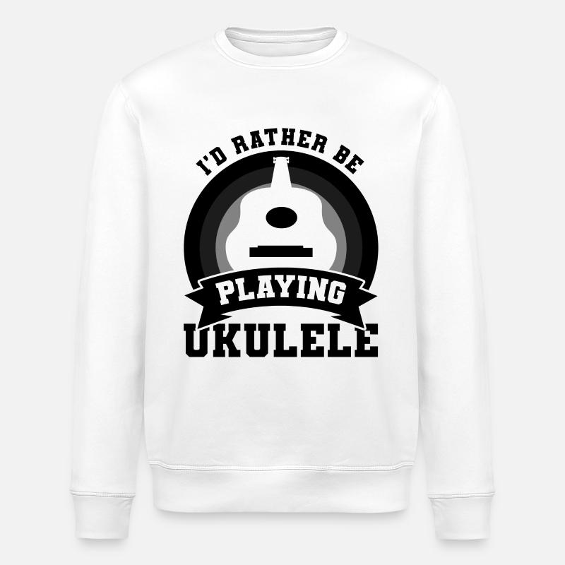 Ukulele Player Wit - Stanley/Stella ROLLER Unisex Organic Sweatshirt - white