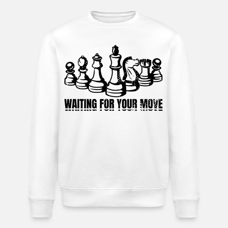 Chess Player Saying - Stanley/Stella ROLLER Unisex Organic Sweatshirt - white