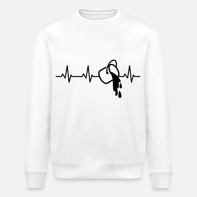 Maler Herzschlag - Stanley/Stella Unisex Bio-Sweatshirt ROLLER - Weiß
