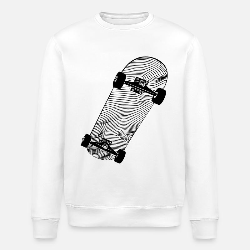 Dessin de skateboard - Sweat bio ROLLER Stanley/Stella Unisexe - blanc