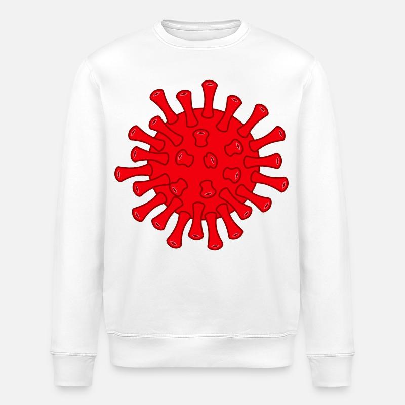 Illustration de la molécule rouge Covid - Sweat bio ROLLER Stanley/Stella Unisexe - blanc