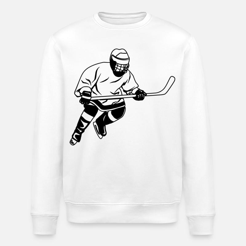 Eishockey Artwork - Stanley/Stella Unisex Bio-Sweatshirt ROLLER - Weiß