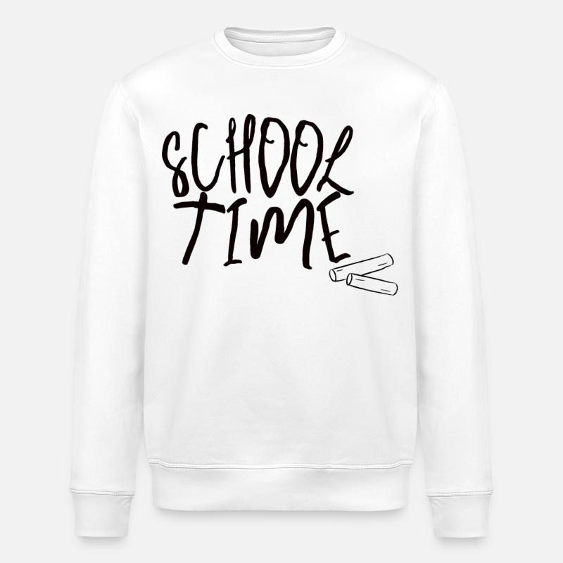 School Time – Minimal Schulstart Design - Stanley/Stella Unisex Bio-Sweatshirt ROLLER - Weiß