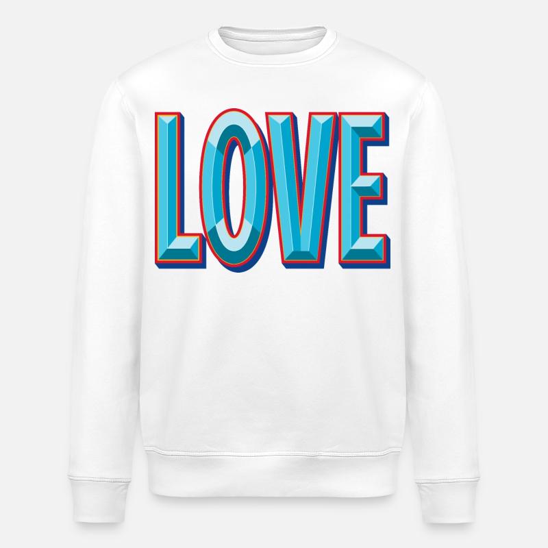 Découpe 3D LOVE - Sweat bio ROLLER Stanley/Stella Unisexe - blanc