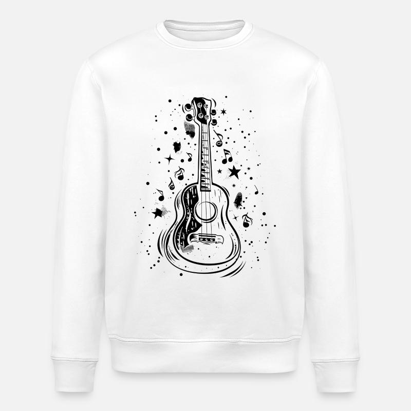 Ukulele Drawing - Stanley/Stella ROLLER Unisex Organic Sweatshirt - white
