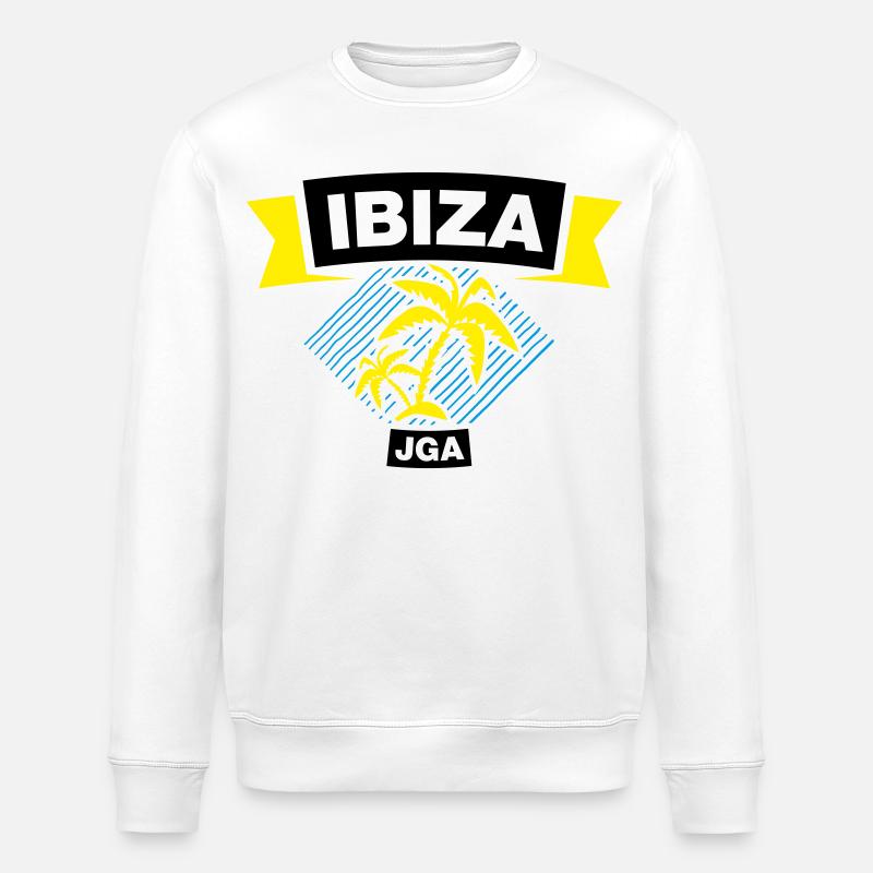 IBIZA Bachelor Party Crew - Stanley/Stella ROLLER Unisex Organic Sweatshirt - white