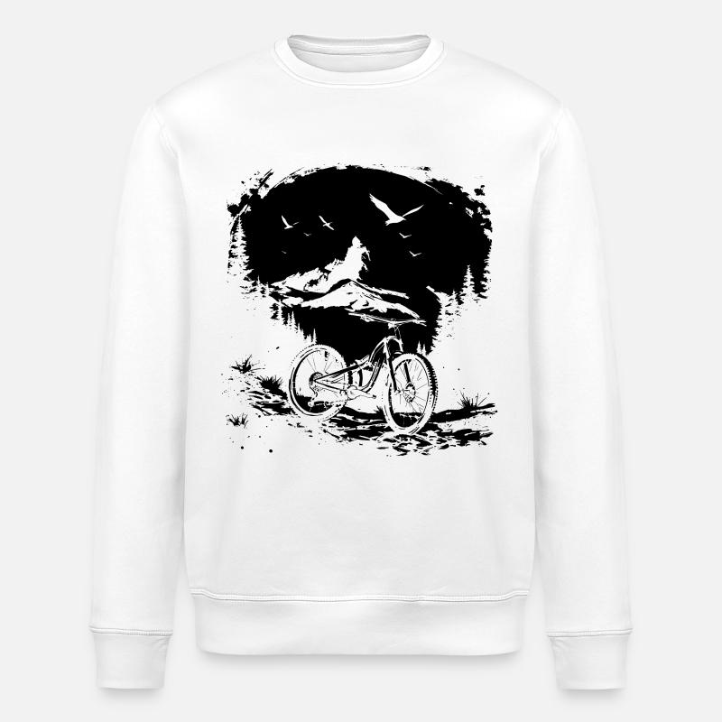 Mountainbiking Skizze - Stanley/Stella Unisex Bio-Sweatshirt ROLLER - Weiß