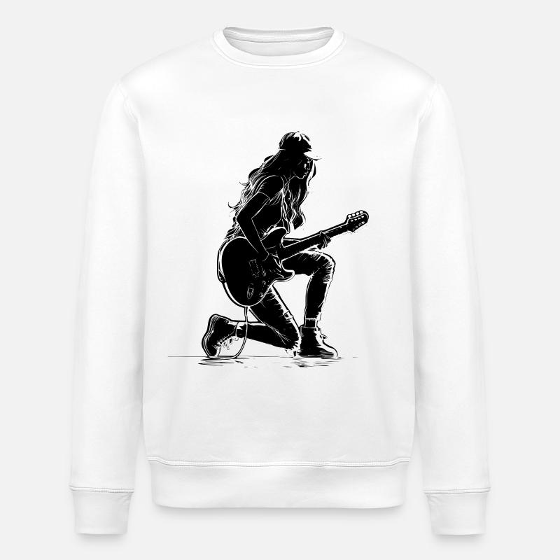 Guitariste - Sweat bio ROLLER Stanley/Stella Unisexe - blanc