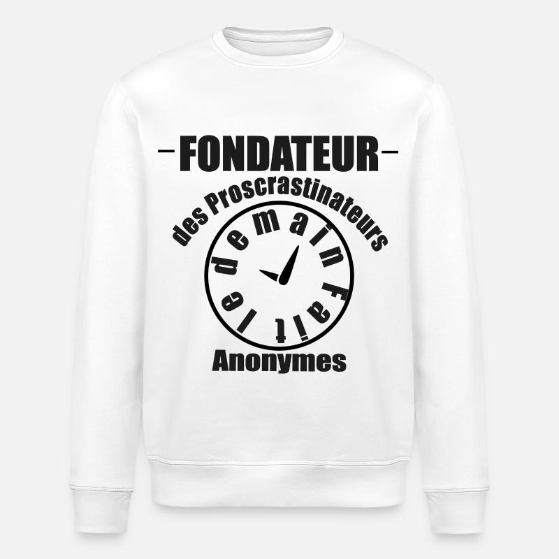 Procrastinateur - Sweat bio ROLLER Stanley/Stella Unisexe - blanc