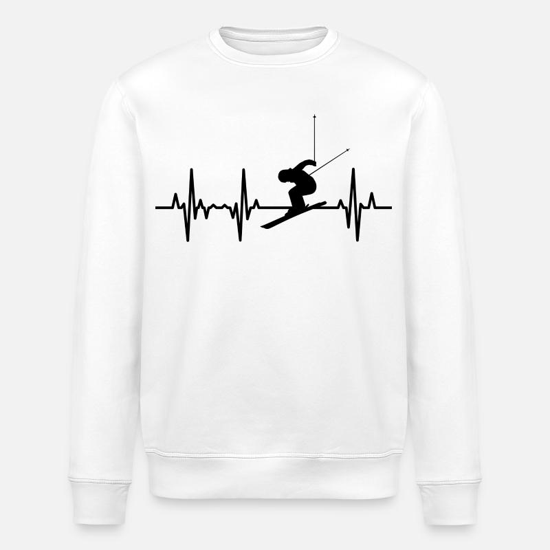Ligne Skier Heart - Sweat bio ROLLER Stanley/Stella Unisexe - blanc