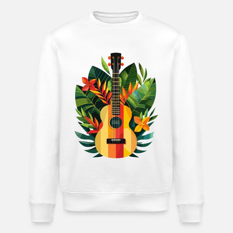 Ukulele Comic Look - Stanley/Stella ROLLER Unisex Organic Sweatshirt - white