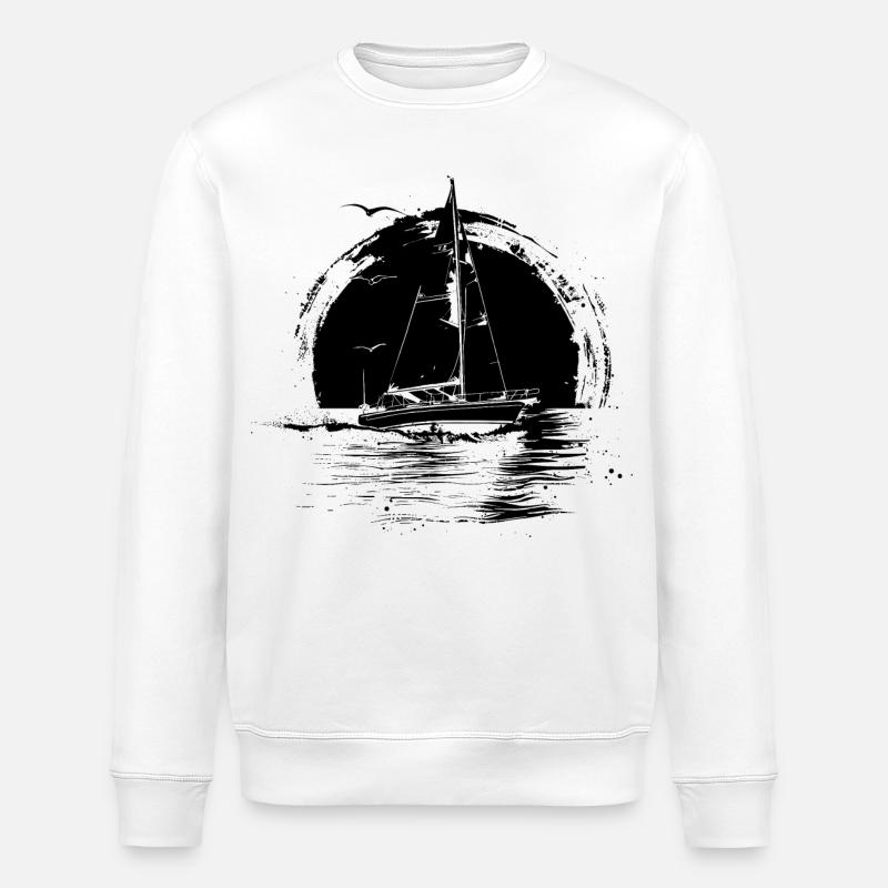 Dessin de voile - Sweat bio ROLLER Stanley/Stella Unisexe - blanc