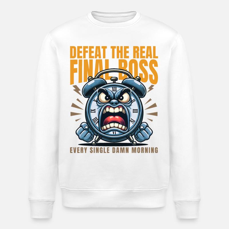 Battez le vrai chaque matin - Sweat bio ROLLER Stanley/Stella Unisexe - blanc