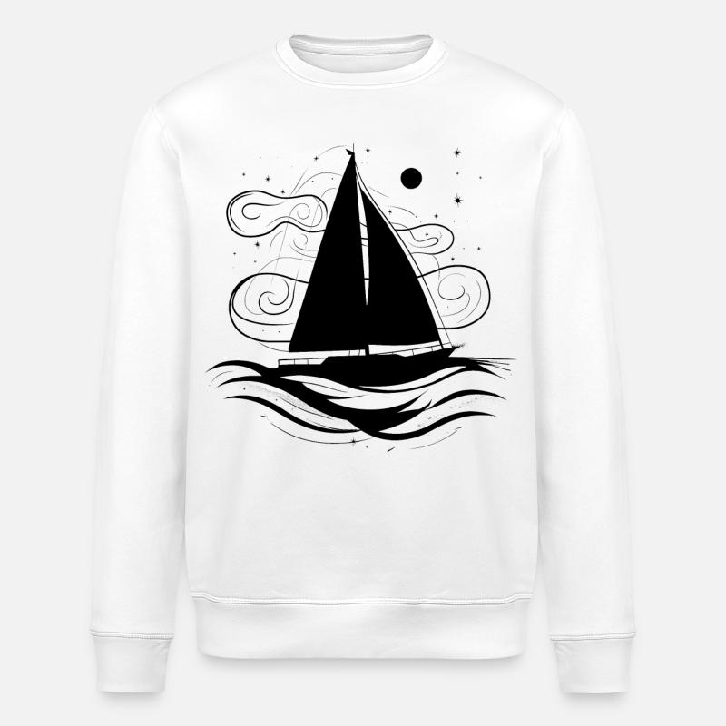 Croquis de navigation - Sweat bio ROLLER Stanley/Stella Unisexe - blanc