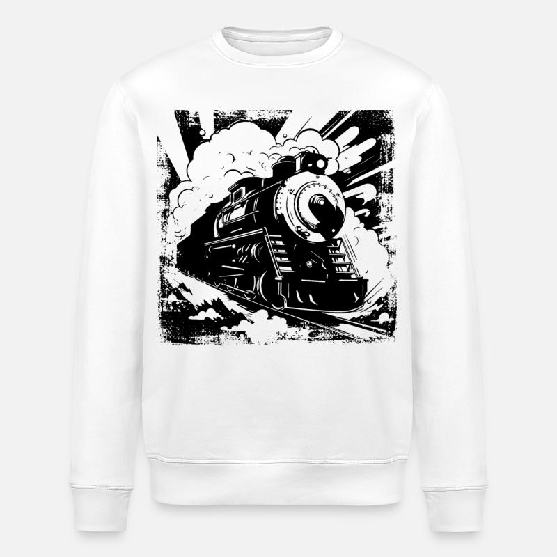 Eisenbahn - Stanley/Stella Unisex Bio-Sweatshirt ROLLER - Weiß