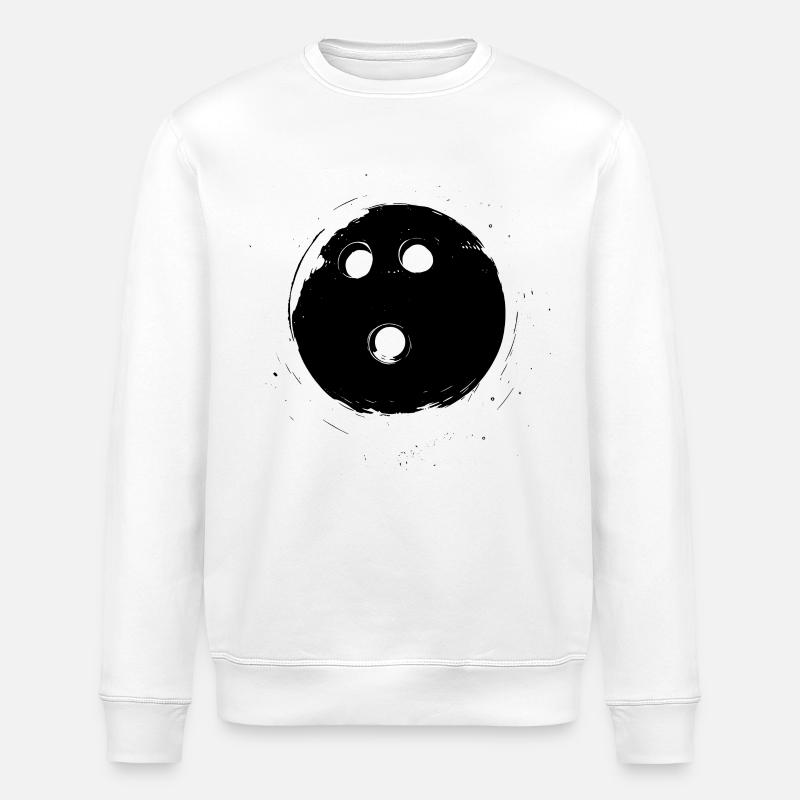 Bowlingkugel - Stanley/Stella Unisex Bio-Sweatshirt ROLLER - Weiß