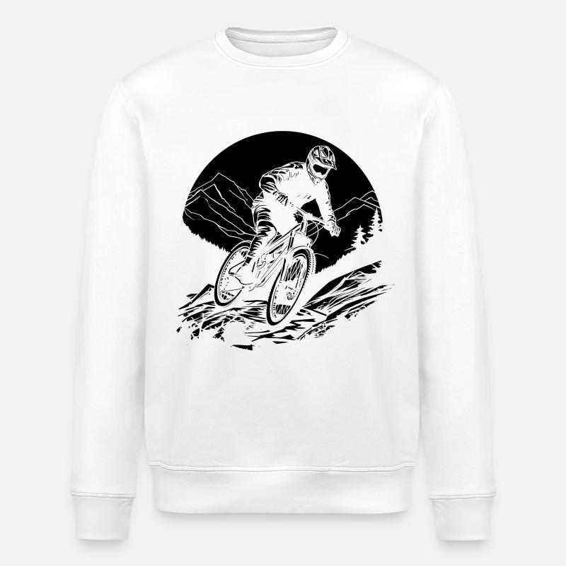 Mountainbiker Grafik - Stanley/Stella Unisex Bio-Sweatshirt ROLLER - Weiß