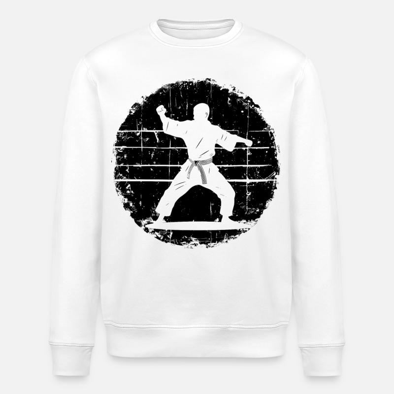 Karateka Skizze - Stanley/Stella Unisex Bio-Sweatshirt ROLLER - Weiß