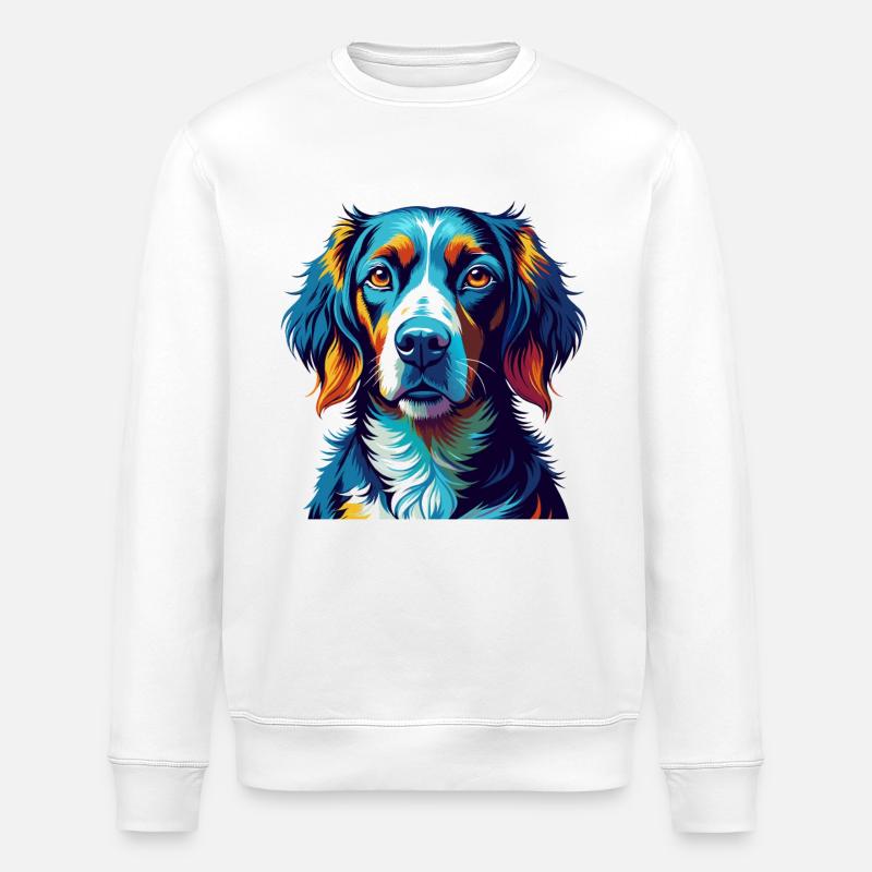 Deutsche Bracke Hunderasse Bunte Karikatur Kawaii - Stanley/Stella Unisex Bio-Sweatshirt ROLLER - Weiß