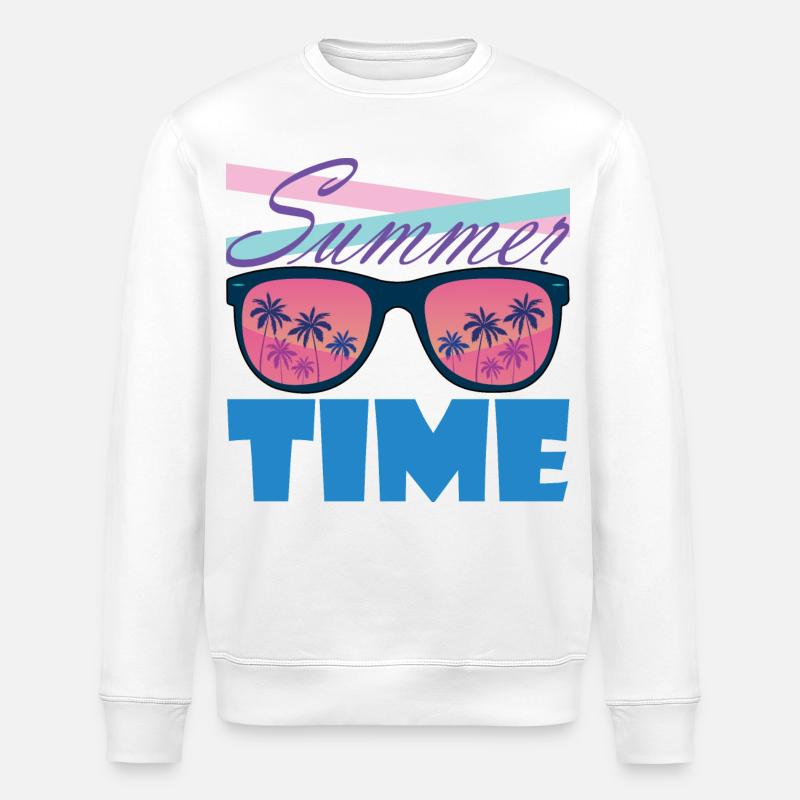 Lunettes de soleil en palmier d’été - Sweat bio ROLLER Stanley/Stella Unisexe - blanc