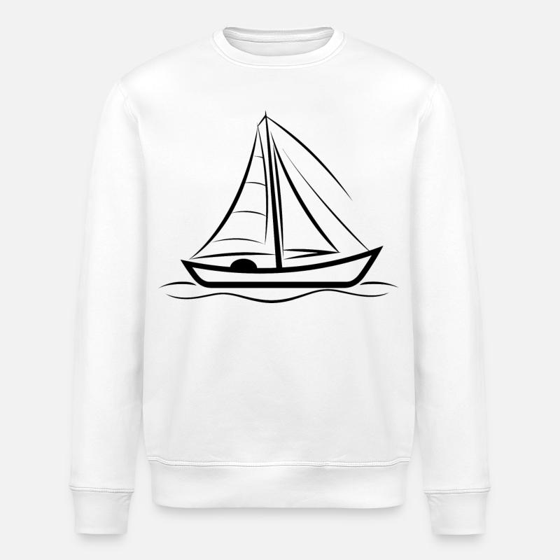 Segelboot Zeichnung - Stanley/Stella Unisex Bio-Sweatshirt ROLLER - Weiß