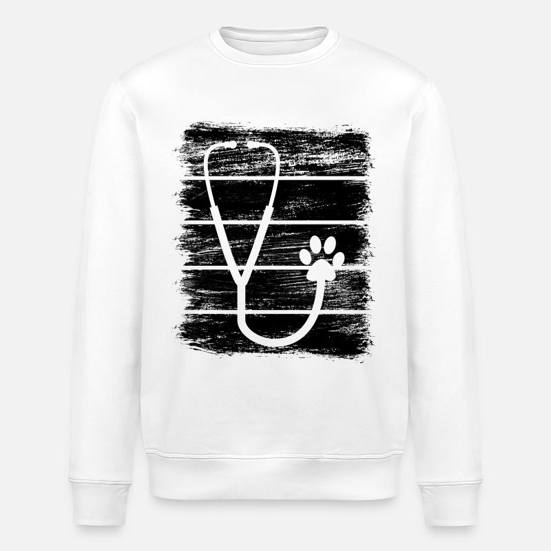 Veterinär Stethoskop - Stanley/Stella Unisex Bio-Sweatshirt ROLLER - Weiß