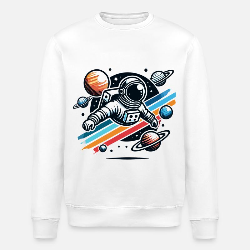 Rétro astronaute aventure spatiale planète - Sweat bio ROLLER Stanley/Stella Unisexe - blanc