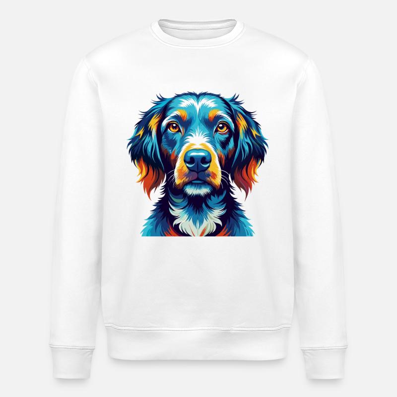 Pudelpointer Hunderasse Bunte Karikatur Kawaii - Stanley/Stella Unisex Bio-Sweatshirt ROLLER - Weiß