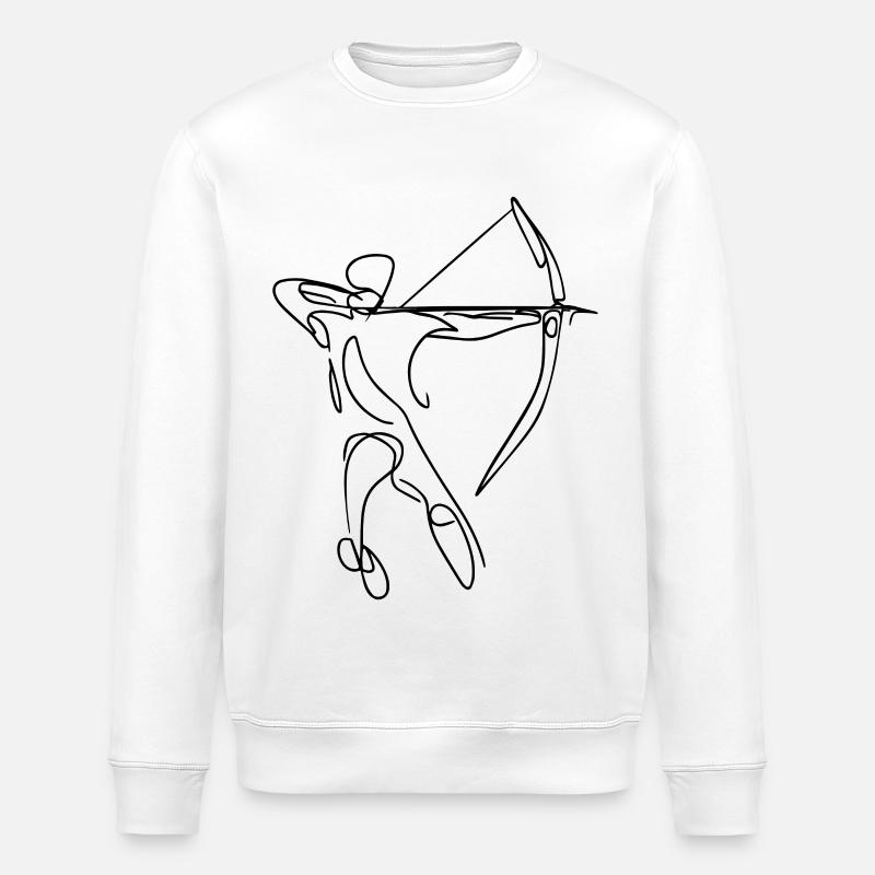 Croquis de tir à l’arc - Sweat bio ROLLER Stanley/Stella Unisexe - blanc